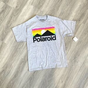 Heather Gray Polaroid Retro Landscape T-shirt